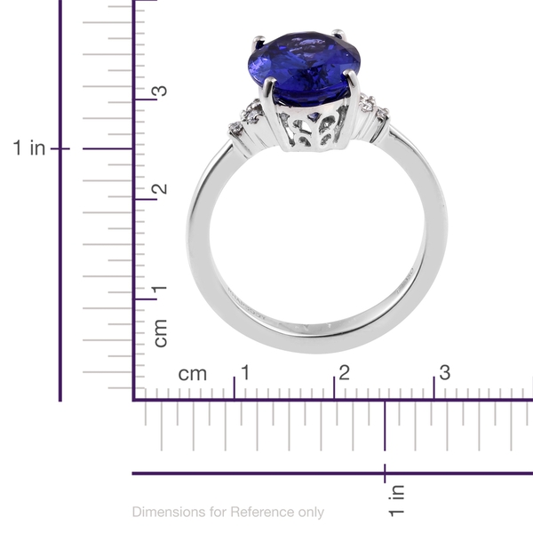 RHAPSODY 950 Platinum 4.55 Ct AAAA Tanzanite Ring with Diamond VS E-F