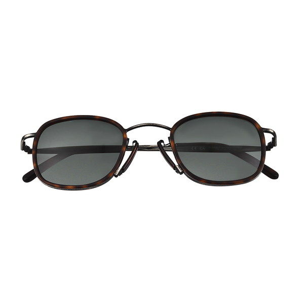 BOSS Unisex Square Sunglasses with Green Lenses