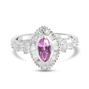 RHAPSODY 950 Platinum AAAA Pink Sapphire and Diamond (VS/E-F) Ring 1.33 Ct.