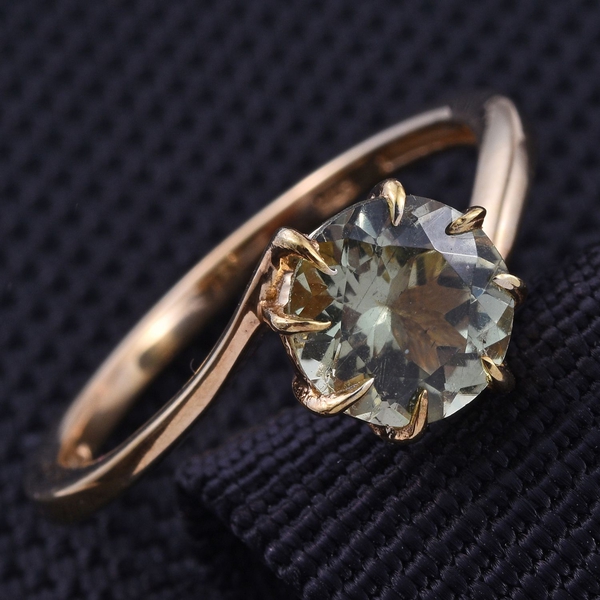 Natural Canary Apatite (Rnd) Solitaire Ring in 14K Gold Overlay Sterling Silver 2.250 Ct.