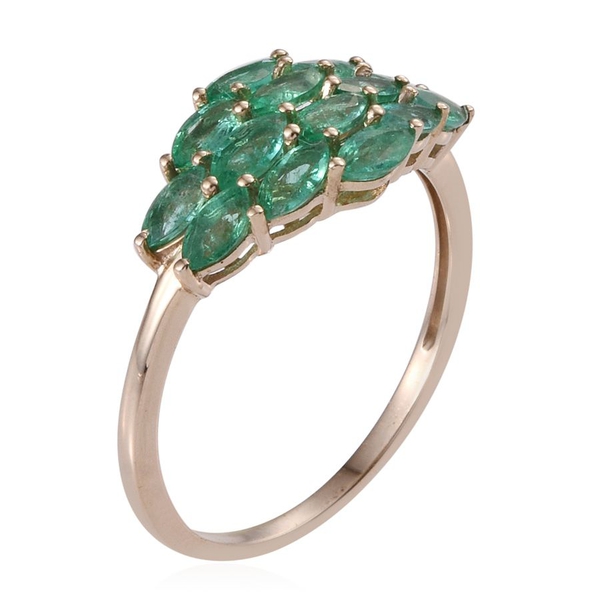 9K Y Gold Boyaca Colombian Emerald (Mrq) Ring 1.850 Ct.