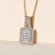 Diamond Pendant with Chain (Size 20) in 14K Gold Overlay Sterling Silver 0.34 Ct.
