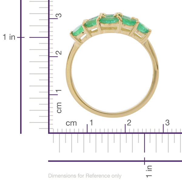 9K Yellow Gold AA Kagem Zambian Emerald (Mrq) Ring 2.000 Ct.
