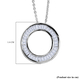 Diamond Circle Pendant with Chain (Size 20) in Platinum Overlay Sterling Silver 0.50 Ct.