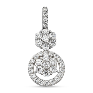 Lustro Stella Platinum Overlay Sterling Silver Pendant Made with Finest CZ 2.57 Ct.