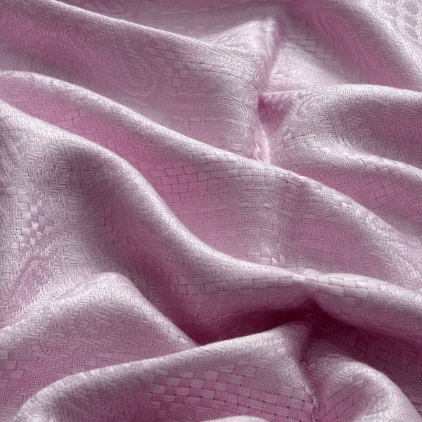 Jacquard Pattern Dusk Pink Colour Shawl (Size 70x180 Cm)