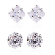 Set of 2 - ELANZA AAAA Special Radiant Cut Simulated Diamond Stud Earrings (with Push Back) in Rhodi