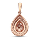 9K Rose Gold Pink and White Diamond Cluster Pendant 0.50 Ct.