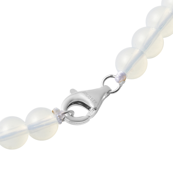 Opalite Heart Necklace (Size - 20) in Sterling Silver - 153 Ct.