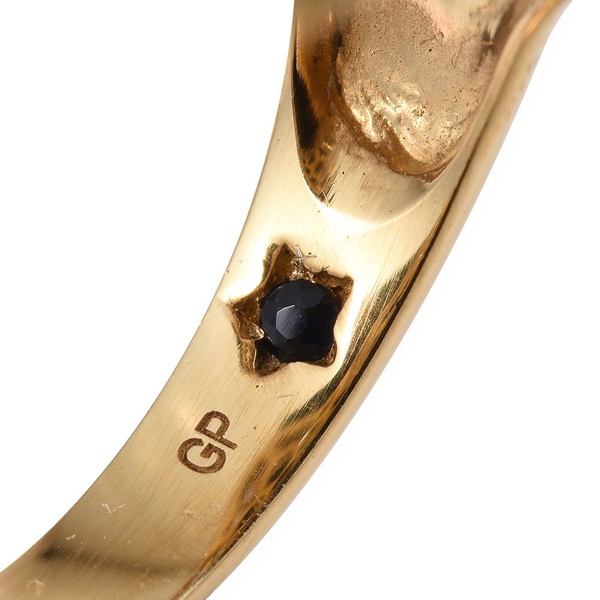 GP Peacock Quartz (Ovl 5.38 Ct), Tanzanite and Kanchanaburi Blue Sapphire Ring in 14K Gold Overlay Sterling Silver 6.000 Ct.