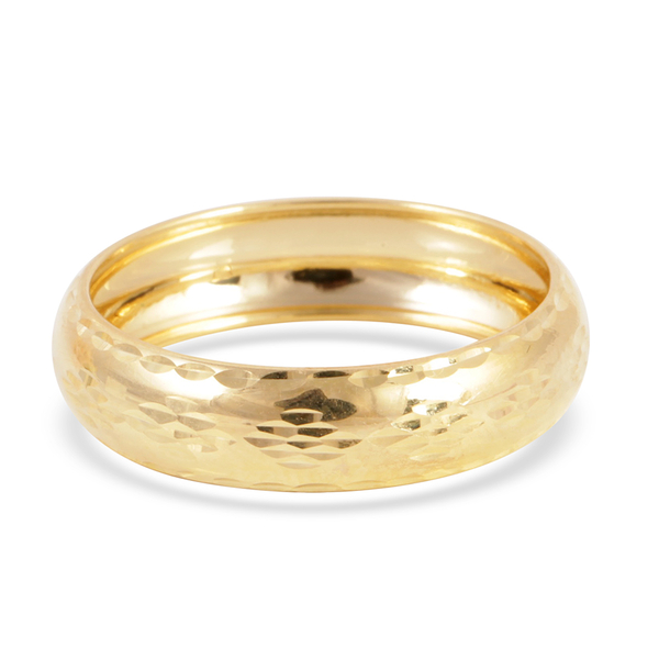 Royal Bali Collection Diamond Cut, Hand Polished 9K Y Gold Band Ring