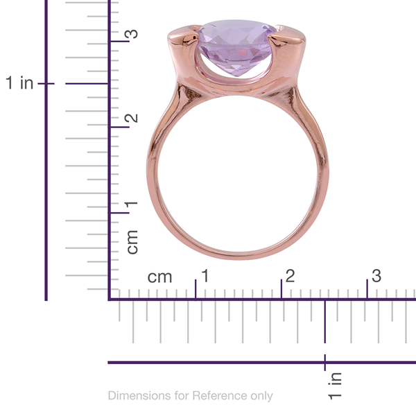 Rose De France Amethyst (Rnd) Solitaire Ring in Rose Gold Overlay Sterling Silver 3.000 Ct.