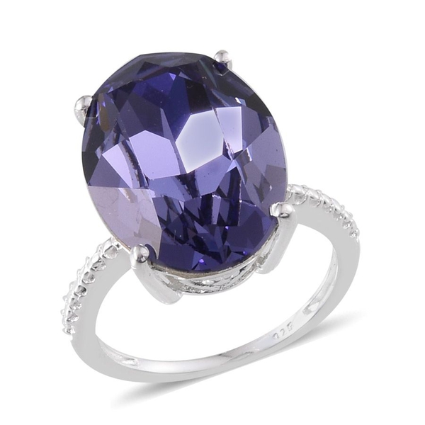 - Tanzanite Colour Crystal (Ovl) Ring in Sterling Silver 10.250 Ct.