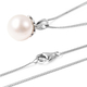 Edison Momento Talking Pearl Pendant With Chain (Size 18) in Rhodium Overlay Sterling Silver