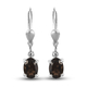 Smoky Quartz Lever Back Earrings in Platinum Overlay Sterling Silver 1.54 Ct.