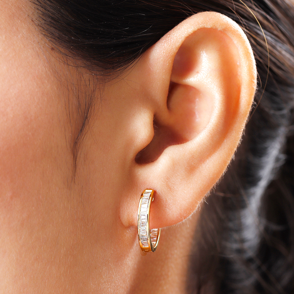 ILIANA 18K Yellow Gold IGI Certified Diamond (SI/G-H) Hoop Earrings 1.00 Ct