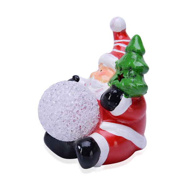 Home Decor - Set of 3 - Christmas Santa Made of Ceramic with LED