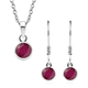 2 Piece Set - African Ruby (FF) Pendant & Hook Earrings in Platinum Overlay Sterling Silver With Sta