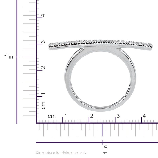 Diamond (Rnd) Ring in Platinum Overlay Sterling Silver 0.168 Ct.