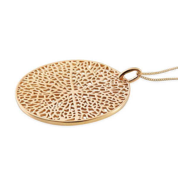 14K Gold Overlay Sterling Silver Pendant With Chain, Silver wt 8.66 Gms.