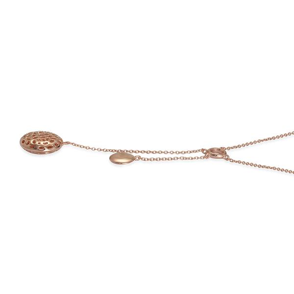 RACHEL GALLEY Rose Gold Overlay Sterling Silver Memento Disc Necklace (Size 18), Silver wt 5.98 Gms.