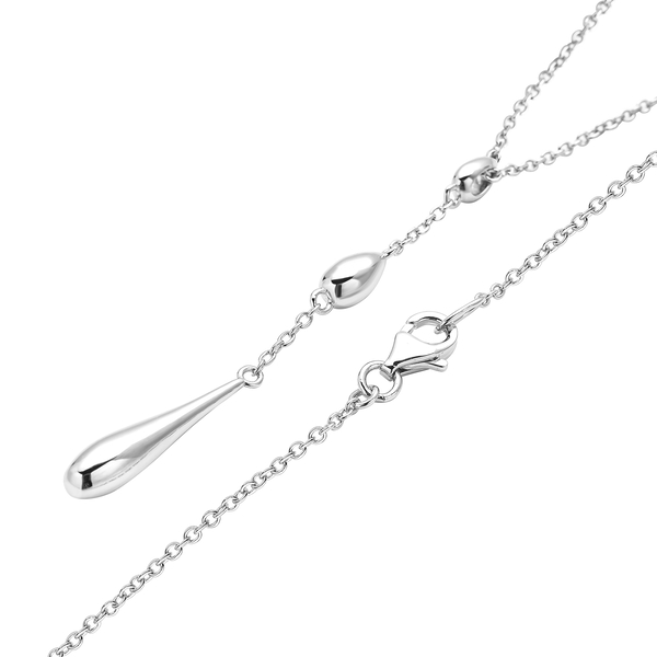 LUCYQ Drip Collection - Rhodium Overlay Sterling Silver Pendant with Chain (Size 16/18)