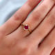 African Ruby (FF) Solitaire Ring in Yellow Gold Vermeil Overlay Sterling Silver 1.18 Ct.