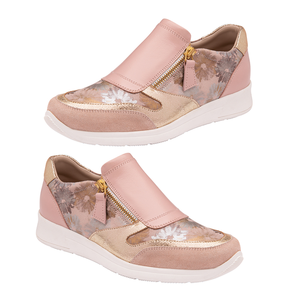 Lotus Sian Pink Floral Leather Trainers (Size 3)