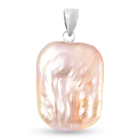 Baroque Pearl Pendant in Rhodium Overlay Sterling Silver