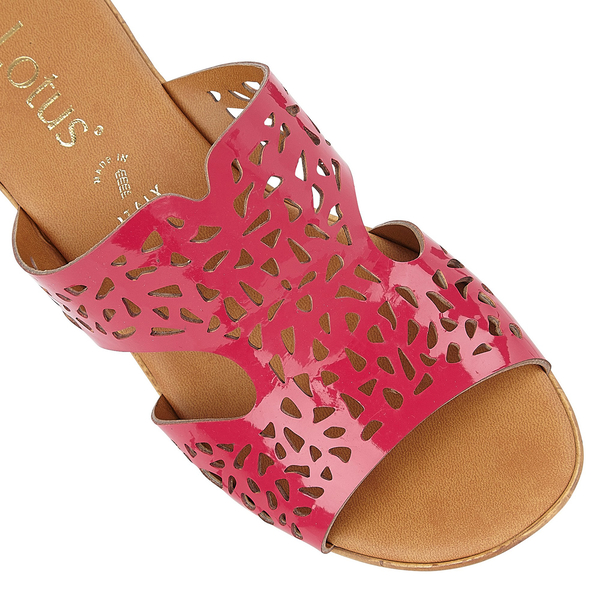 Lotus Bessia Wedge Sandals in Fuchsia Pink Colour