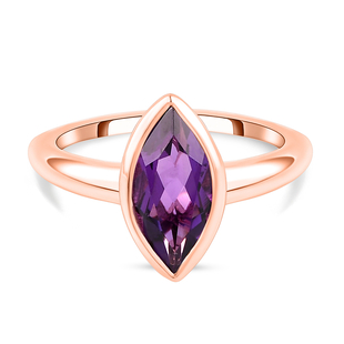 RACHEL GALLEY Lusaka Amethyst Solitaire Ring in 18K Vermeil Plated Rose Gold Overlay Sterling Silver
