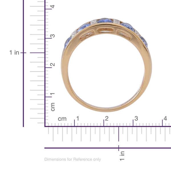 ILIANA 18K Y Gold AAA Ceylon Sapphire (Ovl), Diamond Ring 1.750 Ct.