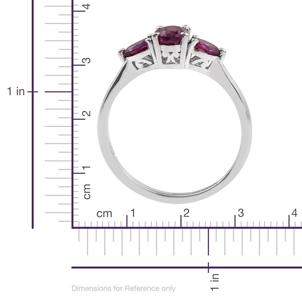 Rare Mozambique Grape Colour Garnet (Ovl 1.00 Ct) Ring in Platinum Overlay Sterling Silver 1.750 Ct.