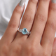 RHAPSODY 950 Platinum AAAA Ratanakiri Blue Zircon and Diamond (VS/E-F) Ring 3.93 Ct, Platinum wt. 5.20 Gms