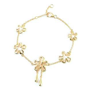 LucyQ Splash Collection - Yellow Gold Overlay Sterling Silver Bracelet (Size 7 / 7.5 / 8)