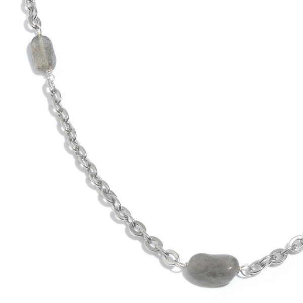 Labradorite Station Necklace (Size 20 with 1.5 inch Extender) 9.710 Ct.