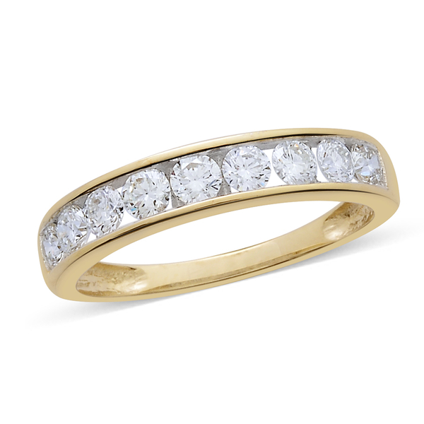 ILIANA 0.50 Ct Diamond Half Eternity Ring in 18K Yellow Gold 2.59 Grams EGL Certified SI GH