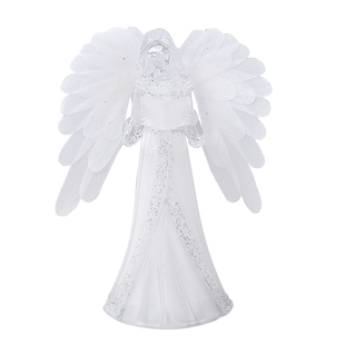 Christmas Decorative Little Fibre Angel with Multi Light (3xAAA Battery Not Included)