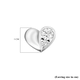 Moissanite Heart Stud Earrings (with Push Back) in Platinum Overlay Sterling Silver