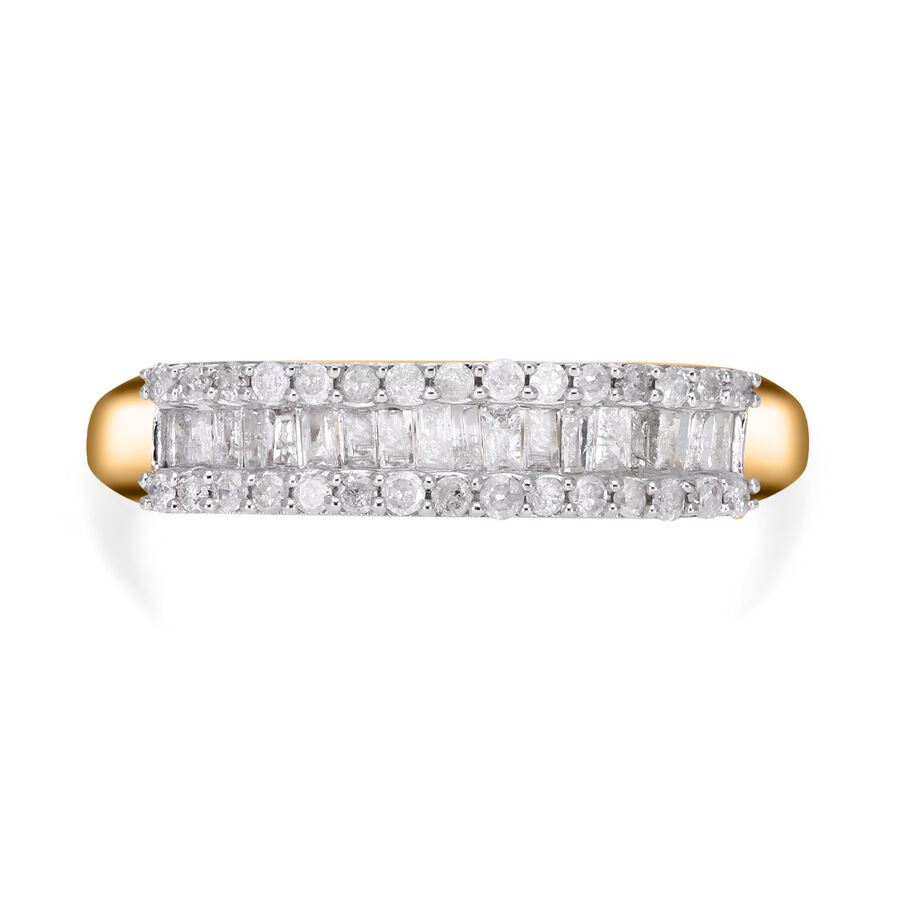 One Time CloseOut- 9K Yellow Gold Diamond Ring 0.55 Ct.