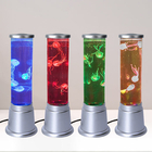 Decorative Mini Jelly Fish Lamp Plastic Fake Fish Tank with Bubbles under Colour Change LED (BS 3 Pi