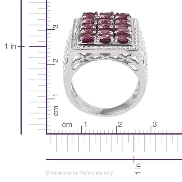 Rhodolite Garnet (Rnd) Ring in Platinum Overlay Sterling Silver 5.250 Ct.