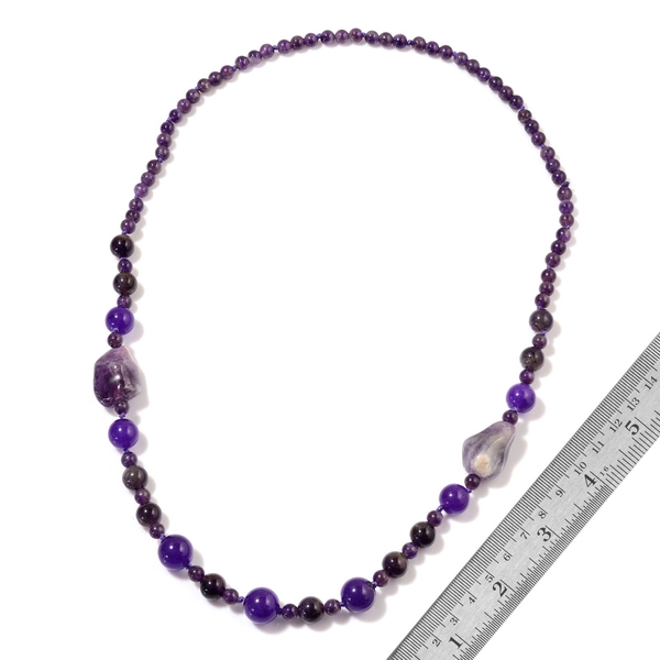 Amethyst and Simulated Purple Sapphire Necklace (Size 28)