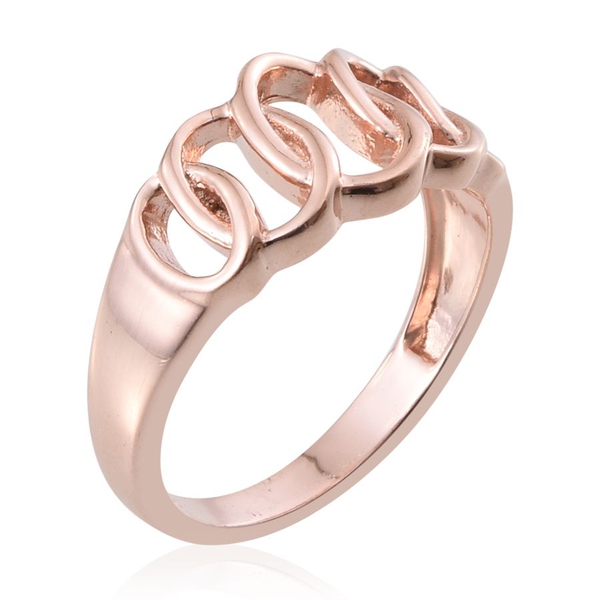 Rose Gold Overlay Sterling Silver Ring, Silver wt 3.83 Gms.