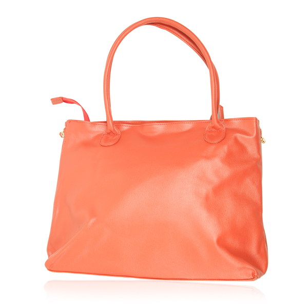 Tangerine Colour Hand Bag (Size 16x12x5.4 inch)