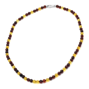 Natural Baltic Amber Necklace (Size 20) in Sterling Silver