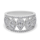 NY Close Out Deal- 14K White Gold Natural Diamond (I1-GH) Ring (Size N) 1.00 Ct,