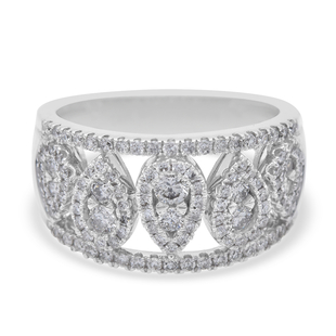 NY Close Out Deal- 14K White Gold Natural Diamond (I1-GH) Ring 1.00 Ct,