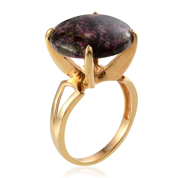 Natural  Eudialyte (Rnd) Solitaire Ring in 14K Gold Overlay Sterling Silver 11.500 Ct.