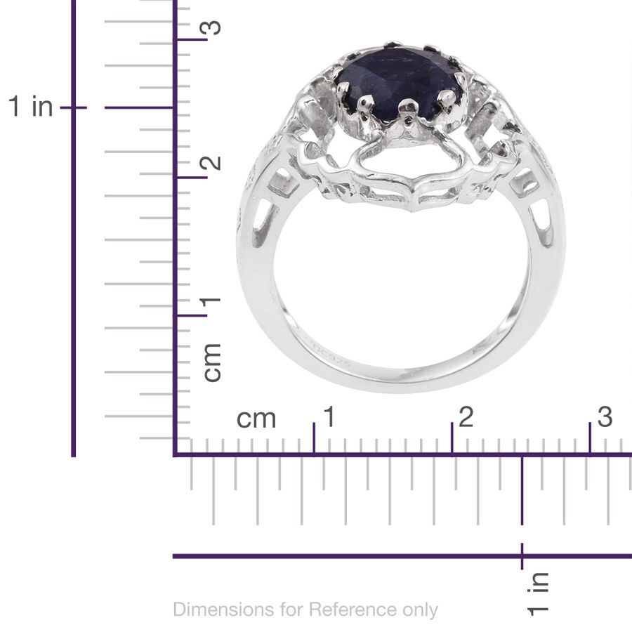 Kimberley Crimson Spice Collection Enhanced Sapphire (Ovl) Ring in Platinum Overlay Sterling Silver 3.000 Ct.